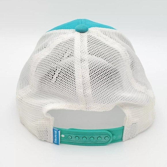 Simms Fishing‎ Products Patch Logo Snapback Adjustable Teal Blue Mesh Hat Cap - Picture 5 of 8